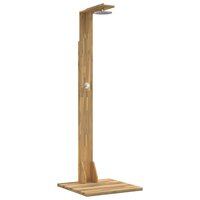 Buitendouche 219 cm Massief acaciahout en roestvrij staal Wit 2