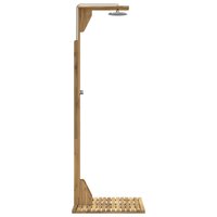 Buitendouche 219 cm Massief acaciahout en roestvrij staal Wit 4