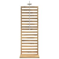 Buitendouche 205,5 cm Massief acaciahout en roestvrij staal Wit 3