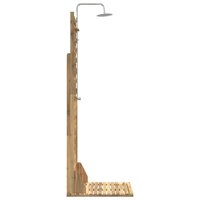 Buitendouche 205,5 cm Massief acaciahout en roestvrij staal Wit 4