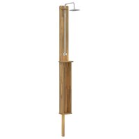 Buitendouche 257 cm Massief Acacia Hout en Roestvrijstaal Wit 2