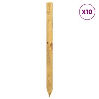 Schuttingpalen 10 st Groen 120 cm Massief grenenhout 2