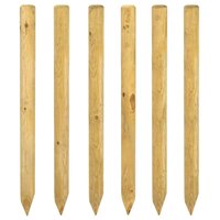 Schuttingpalen 6 st Groen 150 cm Massief grenenhout 2