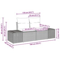 Bankstel 4 st Zwart [Synthetisch]: Poly Rattan 9