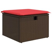 Bankstel met kussen met opslag Bruin poly rattan 6