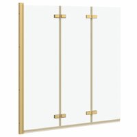 Opvouwbare Douchewand Goud 130 x 138 cm ESG-glas en aluminium 2
