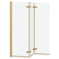 Opvouwbare Douchewand Goud 130 x 138 cm ESG-glas en aluminium 4