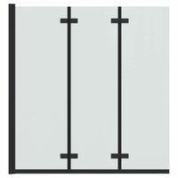 Opvouwbare Douchewand Zwart 130 x 138 cm ESG-glas en aluminium 5