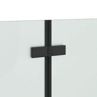 Opvouwbare Douchewand Zwart 130 x 138 cm ESG-glas en aluminium 9