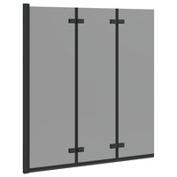 Opvouwbare Douchewand Zwart 130 x 138 cm ESG-glas en aluminium 2