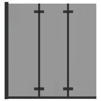 Opvouwbare Douchewand Zwart 130 x 138 cm ESG-glas en aluminium 5