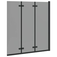 Opvouwbare Douchewand Zwart 130 x 138 cm ESG-glas en aluminium 7