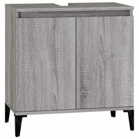 Wastafelkast 58x33x60 cm bewerkt hout grijs sonoma eikenkleurig 2