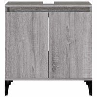 Wastafelkast 58x33x60 cm bewerkt hout grijs sonoma eikenkleurig 6