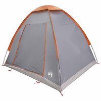 Kamperen tent 2-persoons Grijs en Oranje Polyester en staal 3