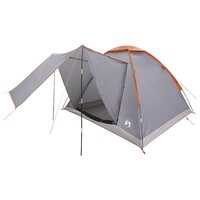 Kamperen tent 4-persoons Grijs en Oranje Polyester en staal 2