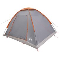 Kamperen tent 4-persoons Grijs en Oranje Polyester en staal 3