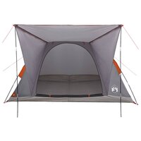 Kamperen tent 4-persoons Grijs en Oranje Polyester en staal 4
