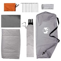 Kamperen tent 4-persoons Grijs en Oranje Polyester en staal 9