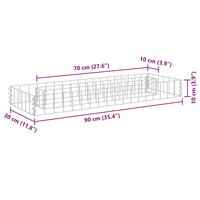 Gabion plantenbak verhoogd 90x30x10 cm gegalvaniseerd staal 6