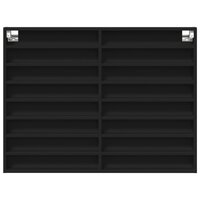 Vitrinekast 100x8,5x75 cm bewerkt hout zwart 4