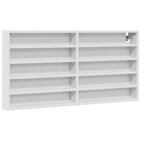 Vitrinekast 100x8,5x50 cm bewerkt hout wit 2