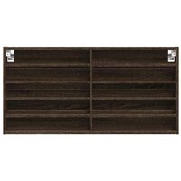 Vitrinekast 100x8,5x50 cm bewerkt hout bruin eikenkleurig 4