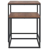 Salontafelset 2 st bewerkt hout en metaal 5
