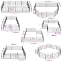 Hondenren met 12 panelen 80x60 cm staal zwart 9