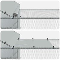 Kippenhok met Dak en Tuin 2 st zilver 7 x 2 x 1,5 m 9