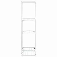 Bloemenstandaard met 4 lagen 43x22x76 cm metaal wit 6