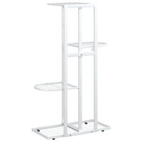 Bloemenstandaard met 4 lagen 43x22x76 cm metaal wit 7