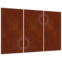 Wanddecoratie tuin 3 st zonontwerp 105x55 cm cortenstaal 2