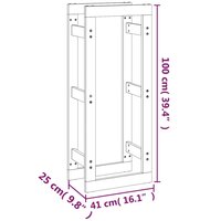 &nbsp;Haardhoutrek 41x25x100 cm massief grenenhout wit 8