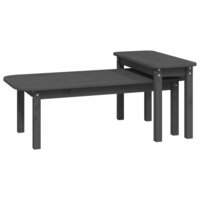 2-delige Salontafelset massief grenenhout grijs 2