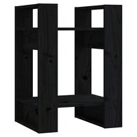 Boekenkast/kamerscherm 41x35x57 cm massief grenenhout zwart 2