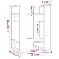 Boekenkast/kamerscherm 41x35x57 cm massief grenenhout zwart 8