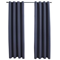 Gordijnen verduisterend met ringen 2 st 140x175 cm antraciet 2