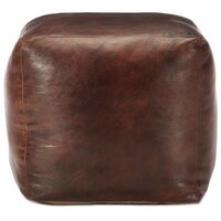 Poef 40x40x40 cm echt geitenleer donkerbruin 2