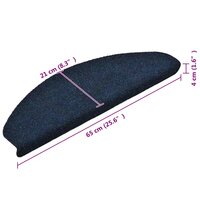 Trapmatten Zelfklevend 5 stuks 65x21x4 cm Marineblauw Halfrond Groot 8