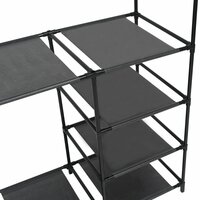 Kledingrek 87x44x158 cm staal en nonwoven stof zwart 3