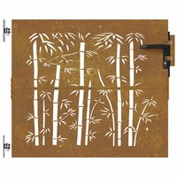 Poort 85x100 cm bamboe-ontwerp cortenstaal 4