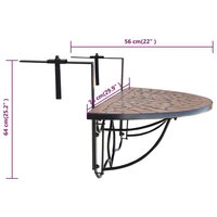 Balkontafel hangend moza&amp;iuml;ek terracottakleurig 6