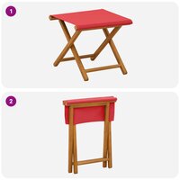 Ligstoel 2 pcs massief eucalyptushout Rood 6