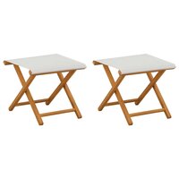 Ligstoel 2 pcs massief eucalyptushout Cr&amp;egrave;mekleurig 2