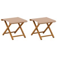 Ligstoel 2 st massief eucalyptushout Taupe 2