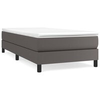 Boxspring bed kunstleer grijs 90x200 cm 2