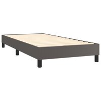 Boxspring bed kunstleer grijs 90x200 cm 4