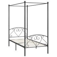 Hemelbedframe metaal grijs 120x200 cm  2