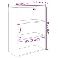 Hangkast 69,5x32,5x90 cm betongrijs 8
